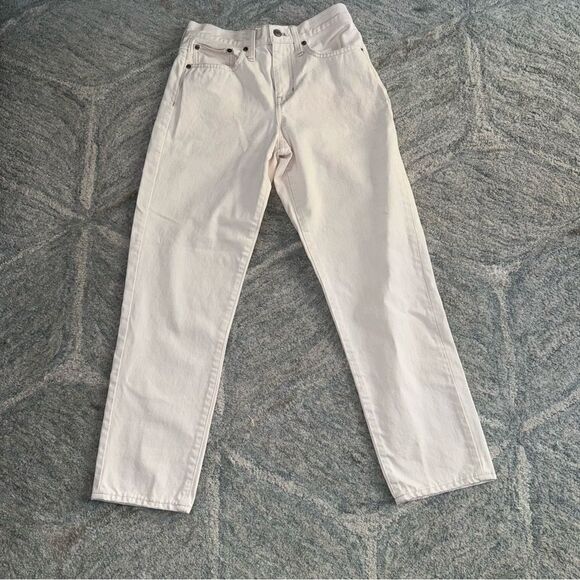 J crew Slouchy Boyfriend 100% Cotton Denim jeans in ecru, size 24 like new! - Picture 2 of 13